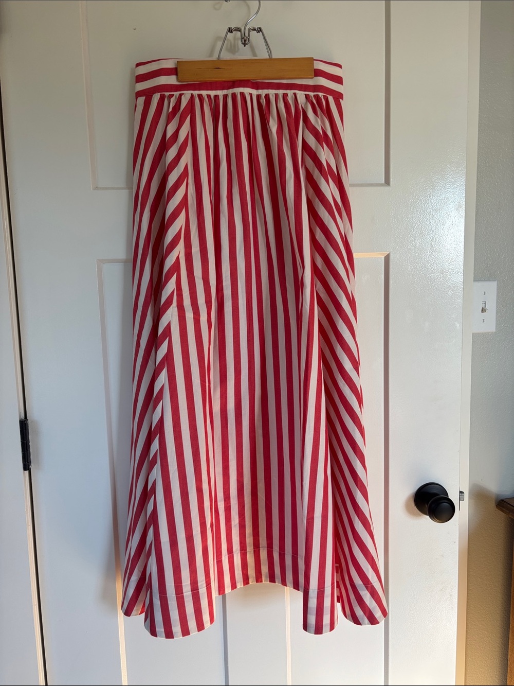 Sezane Arianna Skirt Ecru With Red Stripes - Size 6